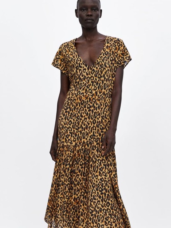 Zara Dresses & Skirts - ZARA Wild Muse Leopard Print Tiered Maxi Dress Size S NWT